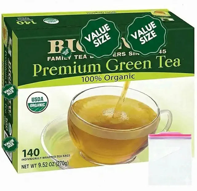 Bigelowwss Premium Organic Green Tea 140 ct. w/A Storage Bag