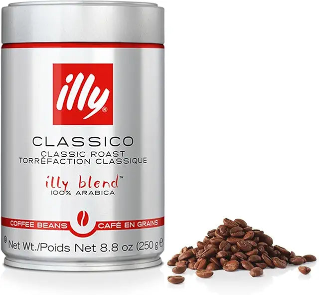 2 PACKS, Illy Classico Whole Bean Coffee, Medium Roast, Classic Roast With Notes Of Caramel, Orange Blossom And Jasmine, 100% Arabica Coffee, No Preservatives, 8.8 Ounce Can