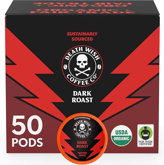 Death Wish Coffee - Dark Roast Single Serve Pods - (50 Count)