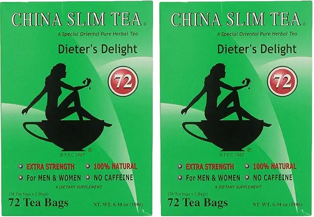 China Slim Dieter's Tea Delight, Large, 72-Count (Pack of 2, 144 tea bags total)