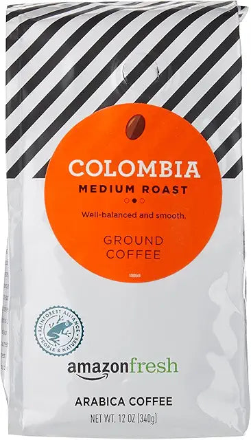 Amazon Fresh Colombia Ground Coffee, Medium Roast, 12 Ounce
