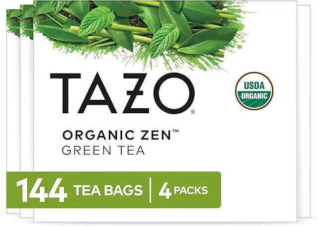 TAZO Organic Zen Green Tea, Green Tea Zen for Health and Wellness, 144 Total Tea Bags (36ct - Pack of 4)