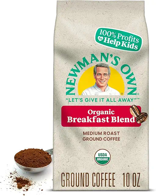 2 BAGS, Newman's Own Organics Breakfast Blend, Ground Coffee, Medium Roast, Bagged 10oz
