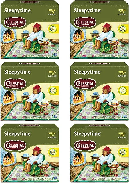Celestial Seasonings Sleepytime Herbal Tea, Caffeine Free, 40 Tea Bags Box (Pack of 6)